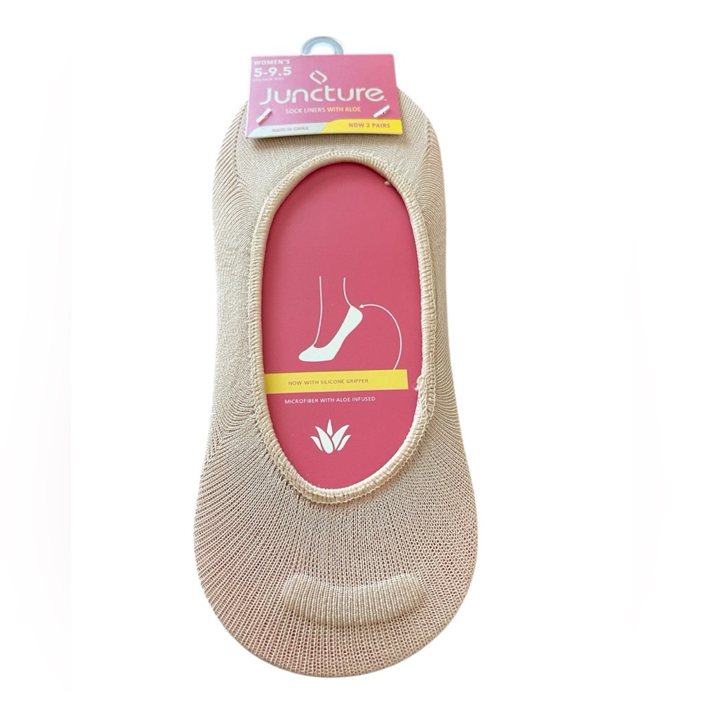 Juncture Women’s Size 5-9.5 Sock Liners With Aloe (2 Pairs) New With Tags